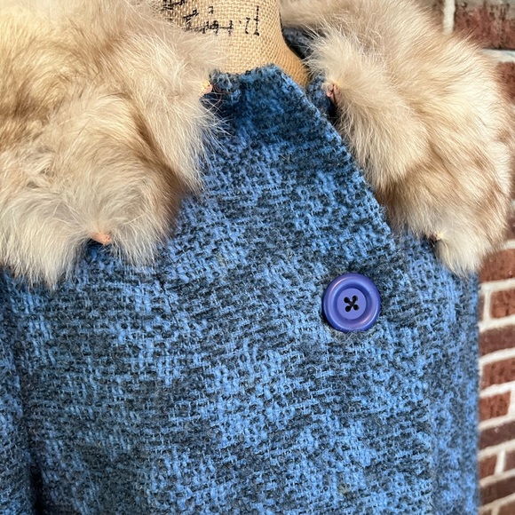 VINTAGE 1950’s-1960’s car coat with fur collar - Picture 2 of 6